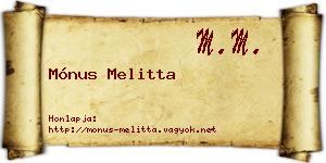 Mónus Melitta névjegykártya