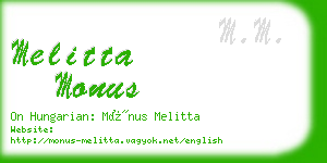 melitta monus business card